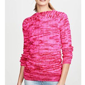 Michaela Buerger Red & Pink Boatneck Sweater - Sz Medium - $500!